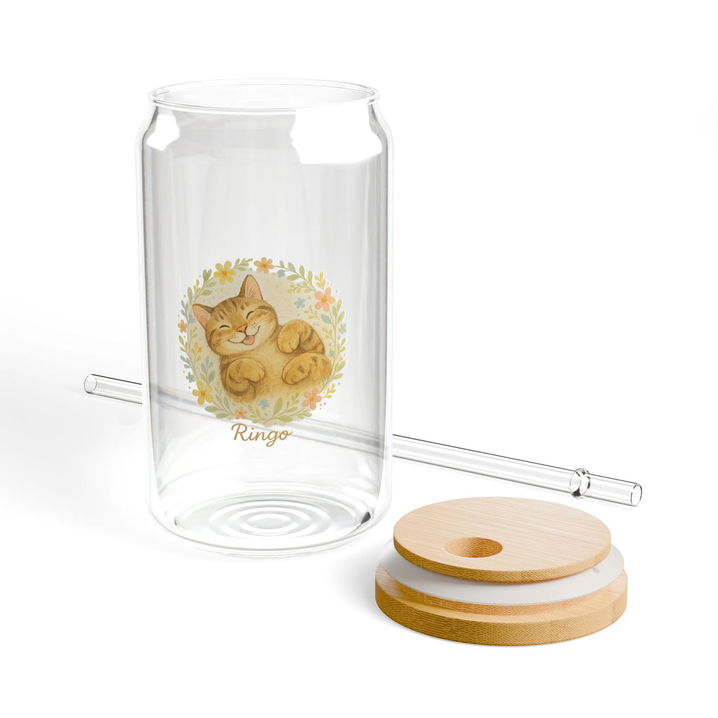 Cute Sipper Glass, Pet Lover Gift, BPA free, Summer Hydration, Inspirational Home Decor