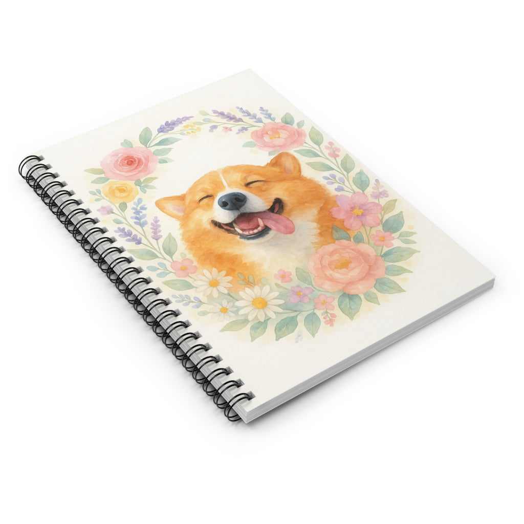 Floral Spiral Notebook - Happy Pet Journal, Pet Lover's Gift, Back to School, Cute Stationery, Birthday Present