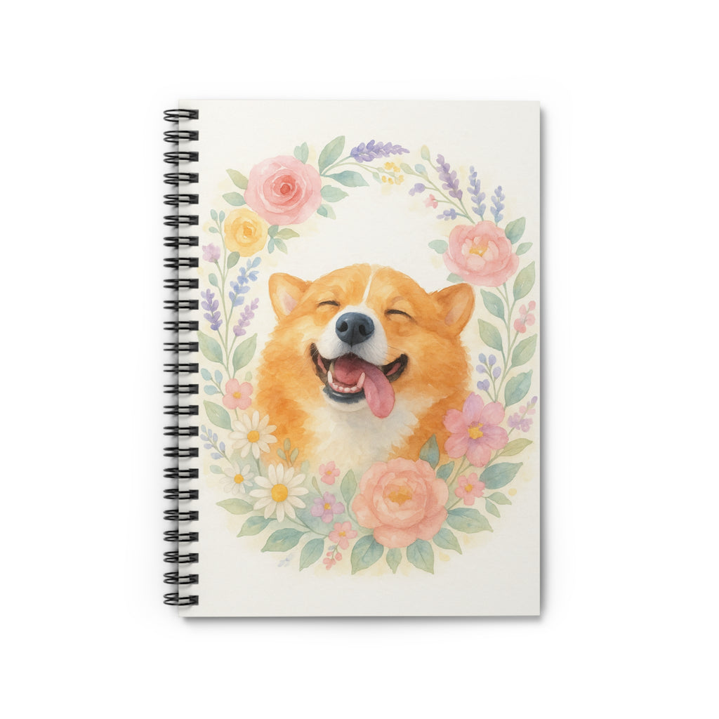Floral Spiral Notebook - Happy Pet Journal, Pet Lover's Gift, Back to School, Cute Stationery, Birthday Present