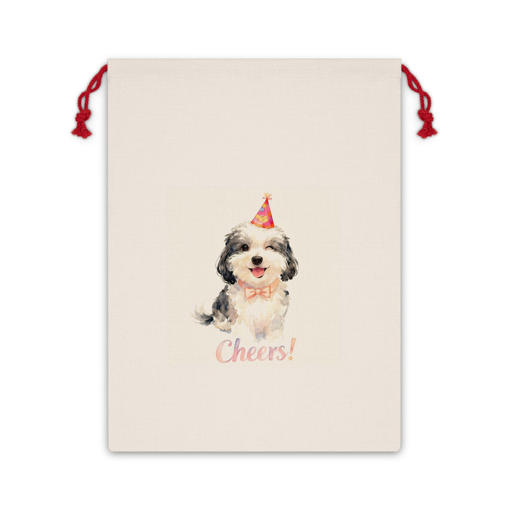 Party Gift Bag with Cheers Design, Pet Birthday Bag, Cute Pet Gift Wrap, Celebratory Pet Bag, Unique Pet Lover Gift