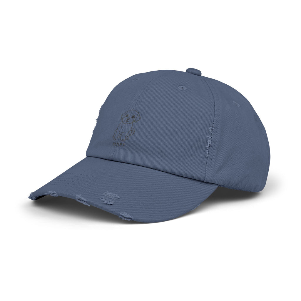 Custom Distressed Hat, 100% Cotton Twill, Adjustable Fit