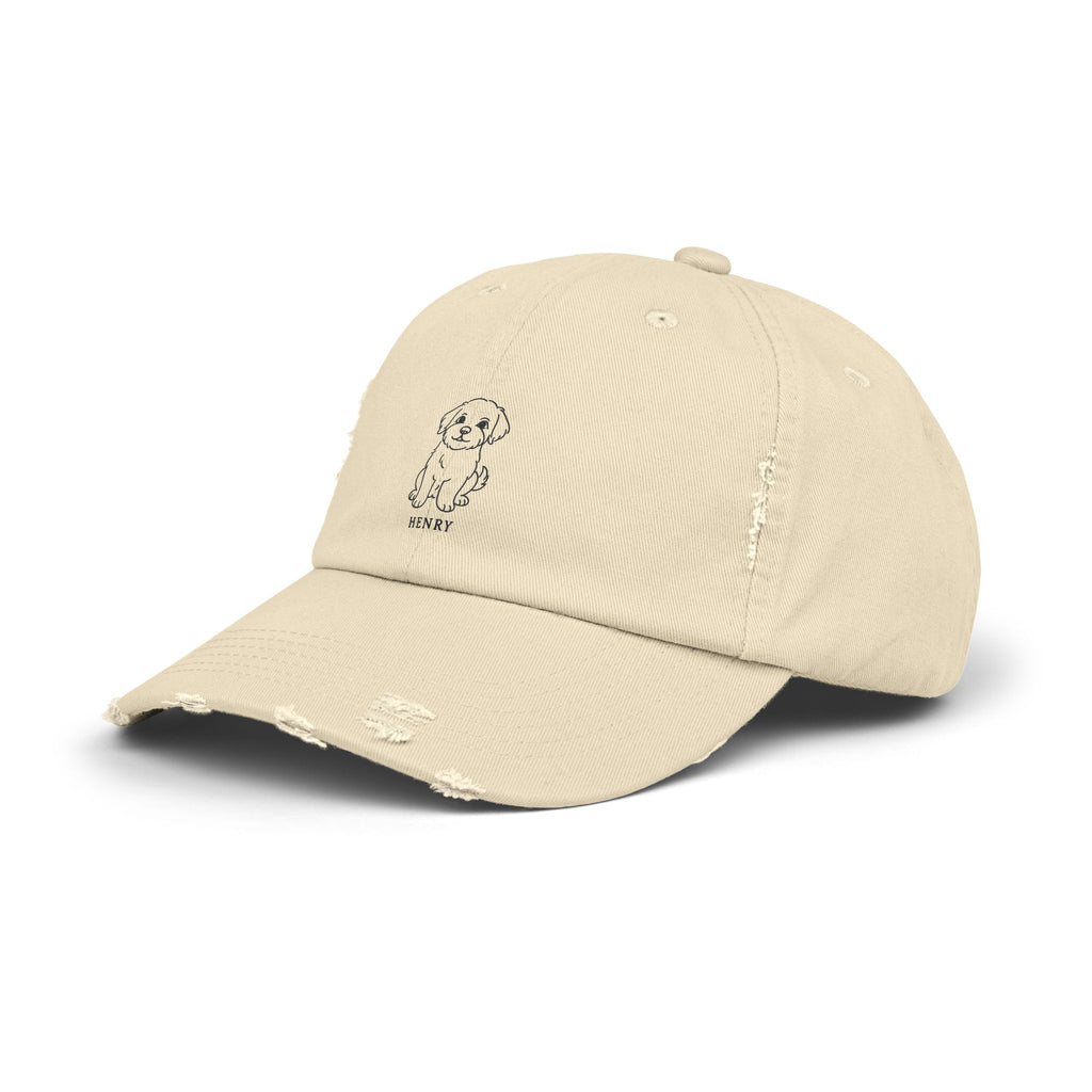 Custom Distressed Hat, 100% Cotton Twill, Adjustable Fit