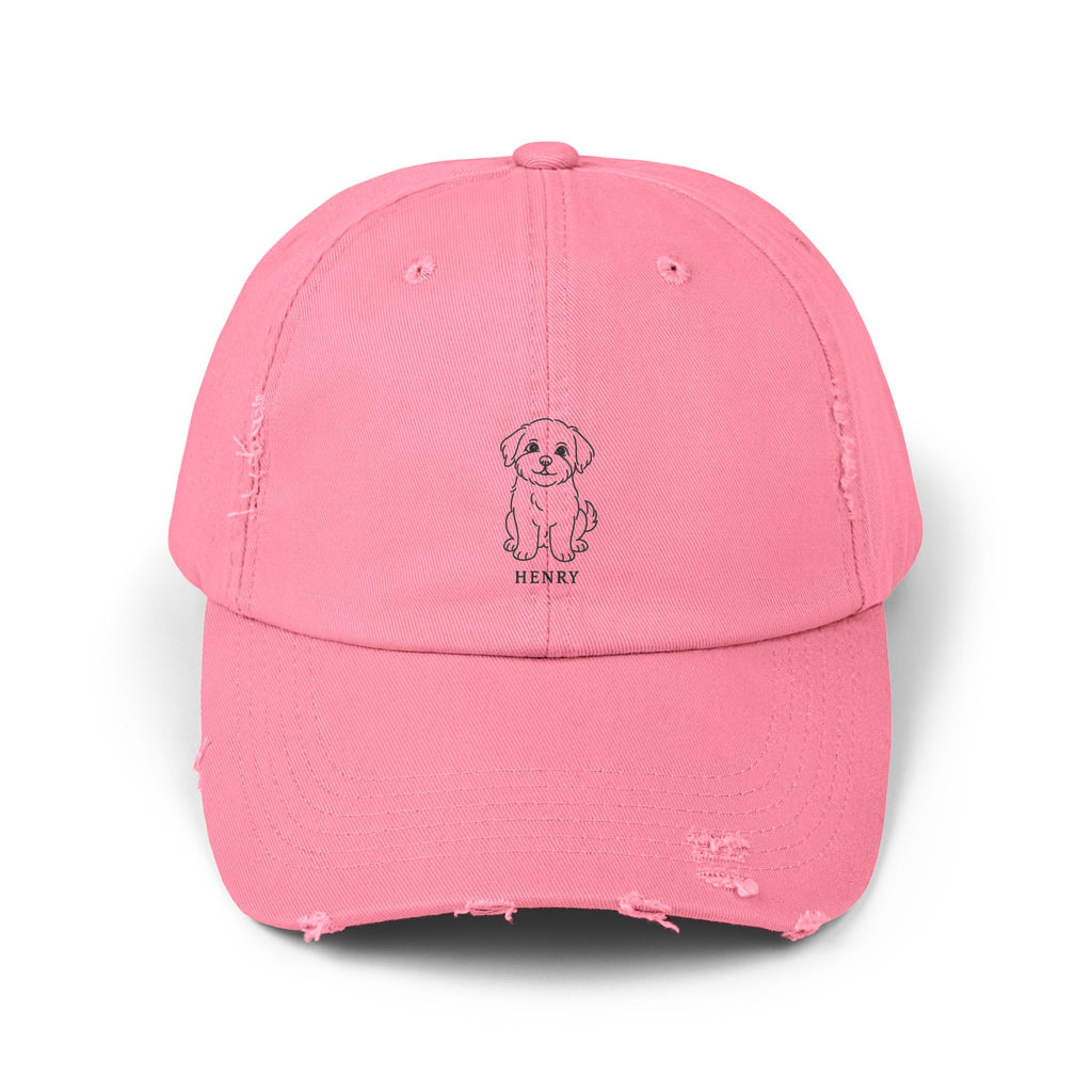Custom Distressed Hat, 100% Cotton Twill, Adjustable Fit