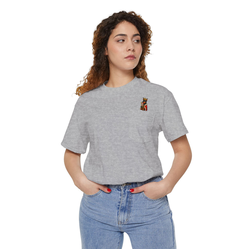 Pocket T-Shirt with Adorable Design, Unisex Cotton Tee, Casual Wear, Fun Gift for Animal Lovers, Birthday Present, Summer Style