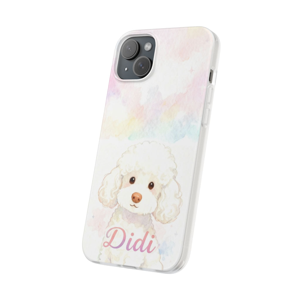 Personalized Pet Flexi Case, Cute Pet Phone Cover, Custom Pet Name Case, Colorful Animal Design, Gift for Pet Lovers