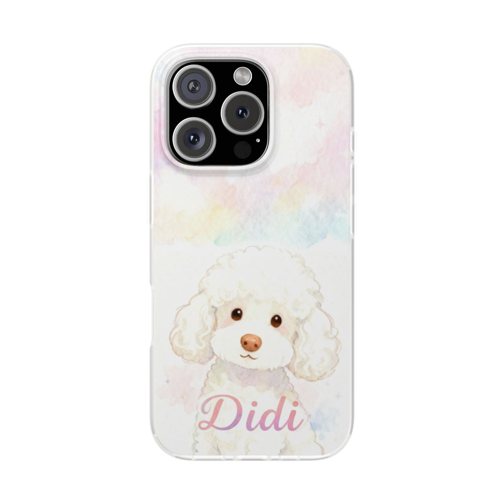 Personalized Pet Flexi Case, Cute Pet Phone Cover, Custom Pet Name Case, Colorful Animal Design, Gift for Pet Lovers