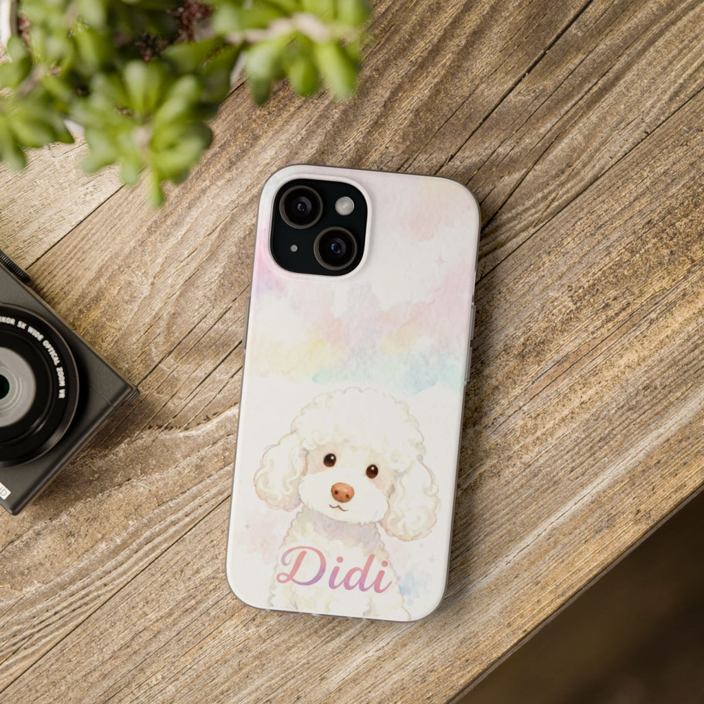 Personalized Pet Flexi Case, Cute Pet Phone Cover, Custom Pet Name Case, Colorful Animal Design, Gift for Pet Lovers