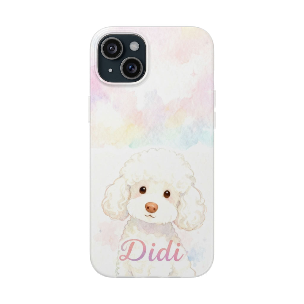 Personalized Pet Flexi Case, Cute Pet Phone Cover, Custom Pet Name Case, Colorful Animal Design, Gift for Pet Lovers