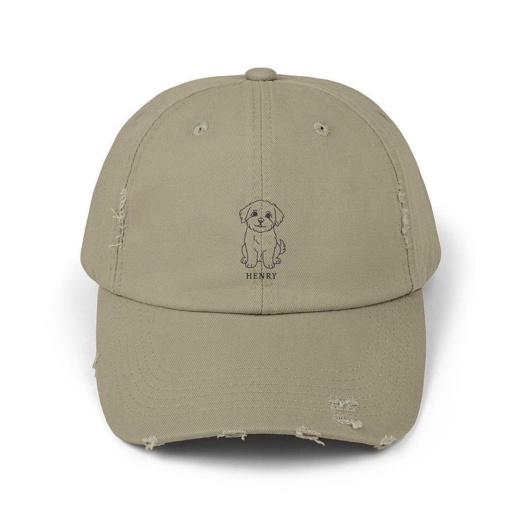 Custom Distressed Hat, 100% Cotton Twill, Adjustable Fit