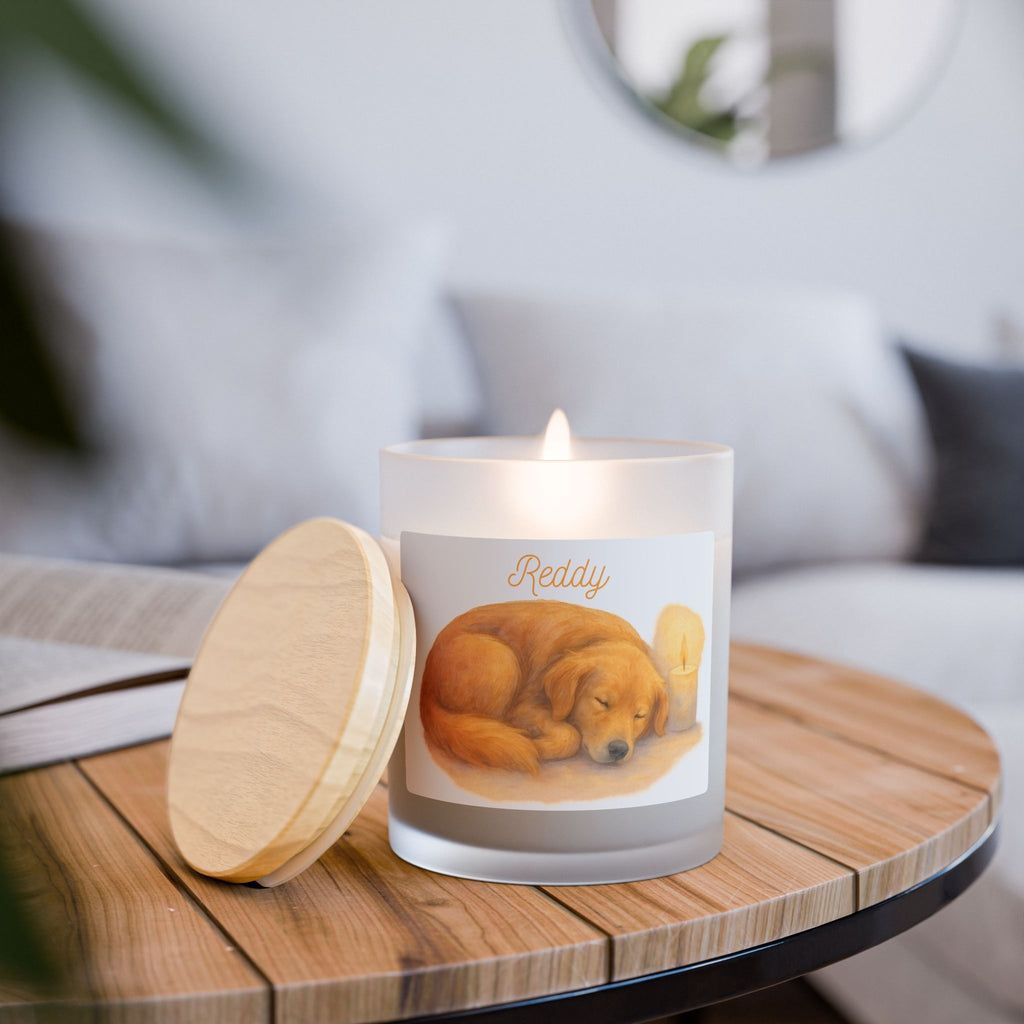 Frosted Glass Candle, Cozy Home Decor, Gifts for Pet Lovers, Scented Candle,  Hand-poured in the USA, Pet Memorial