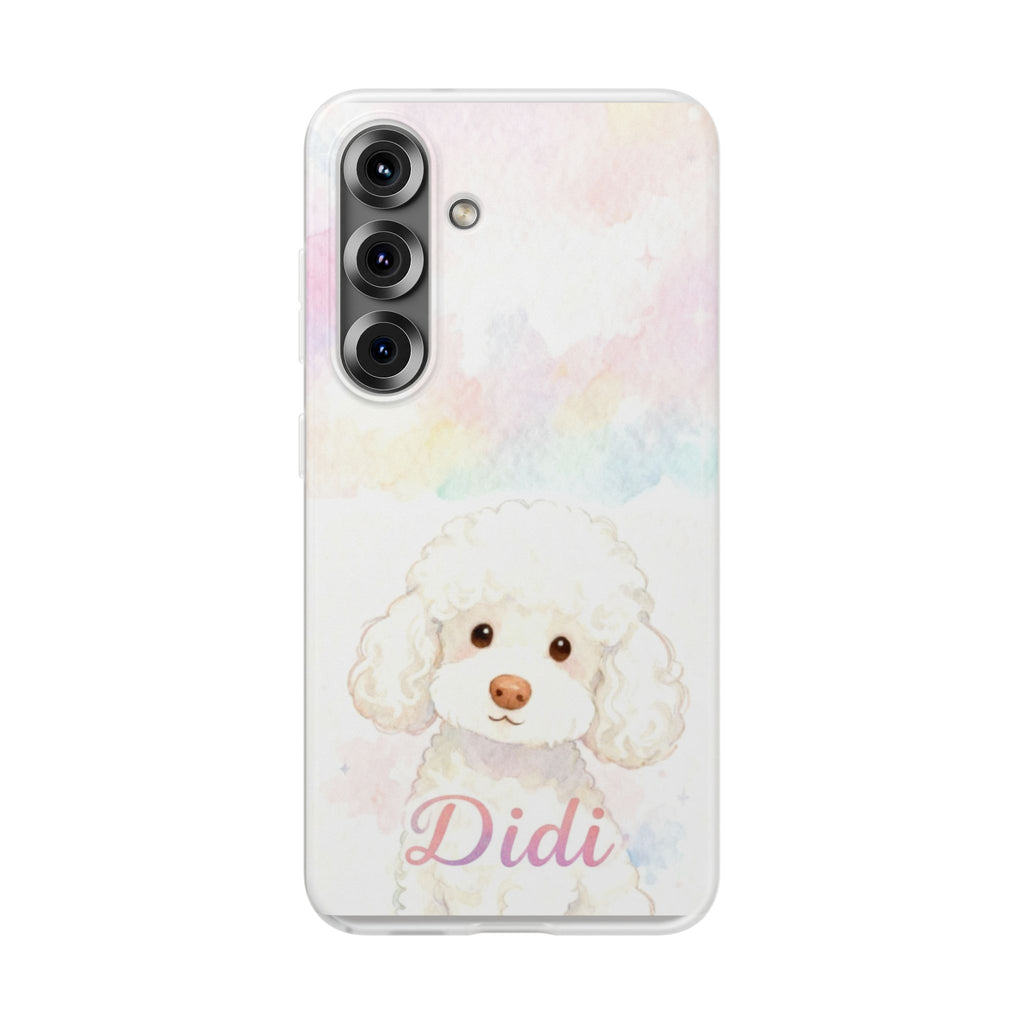 Personalized Pet Flexi Case, Cute Pet Phone Cover, Custom Pet Name Case, Colorful Animal Design, Gift for Pet Lovers