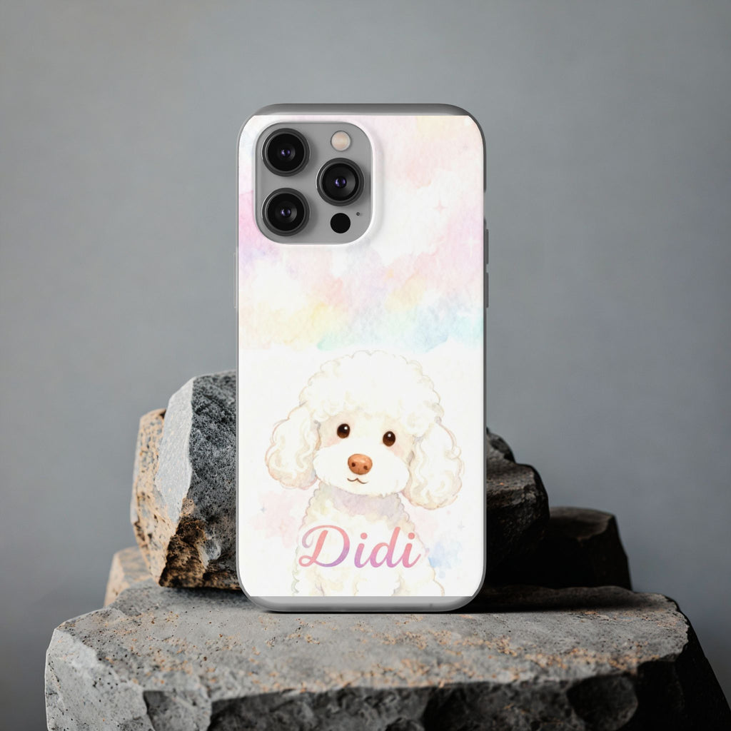 Personalized Pet Flexi Case, Cute Pet Phone Cover, Custom Pet Name Case, Colorful Animal Design, Gift for Pet Lovers