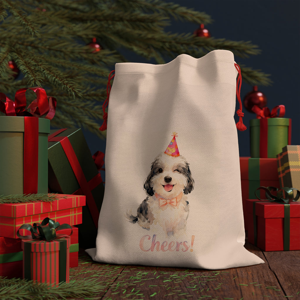 Party Gift Bag with Cheers Design, Pet Birthday Bag, Cute Pet Gift Wrap, Celebratory Pet Bag, Unique Pet Lover Gift