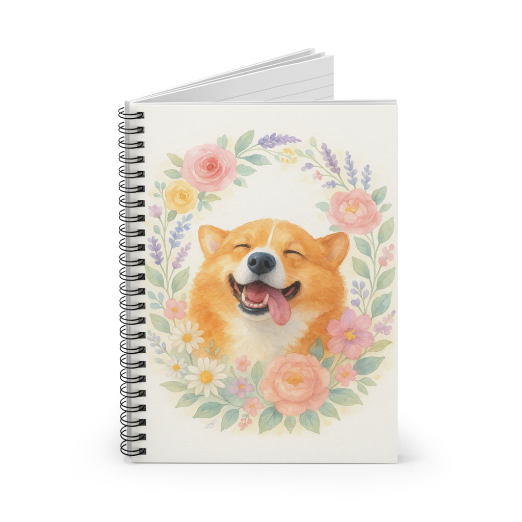 Floral Spiral Notebook - Happy Pet Journal, Pet Lover's Gift, Back to School, Cute Stationery, Birthday Present
