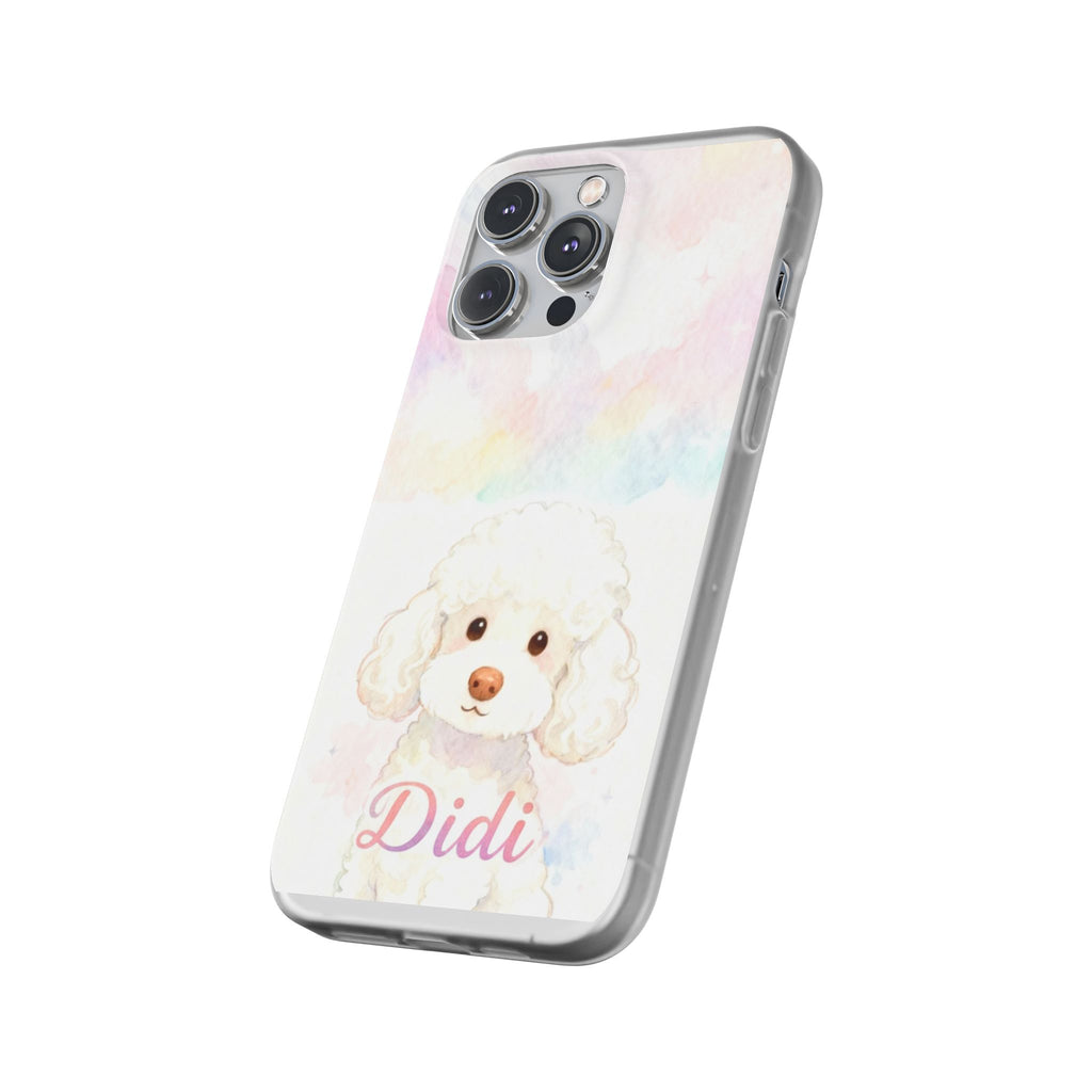 Personalized Pet Flexi Case, Cute Pet Phone Cover, Custom Pet Name Case, Colorful Animal Design, Gift for Pet Lovers