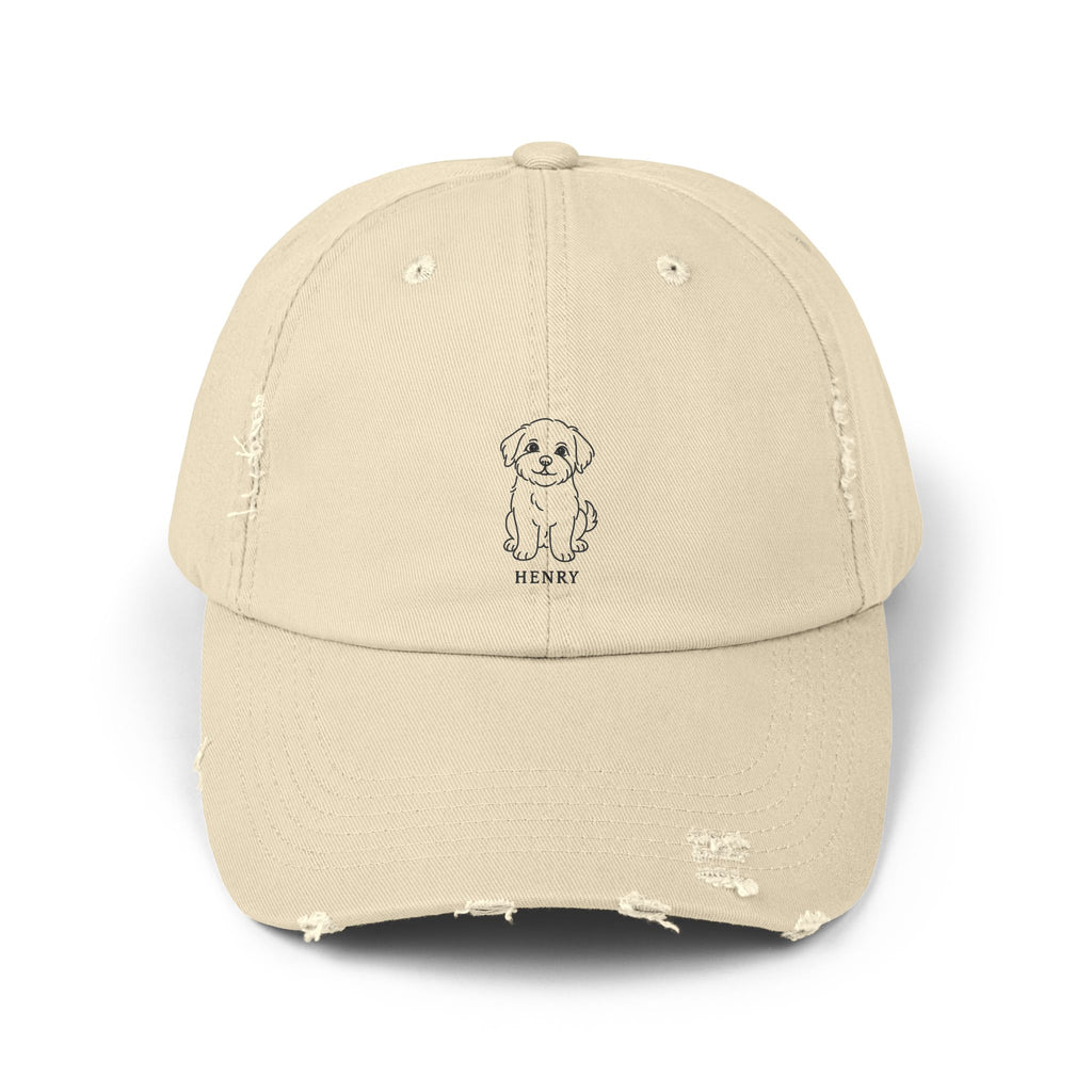 Custom Distressed Hat, 100% Cotton Twill, Adjustable Fit