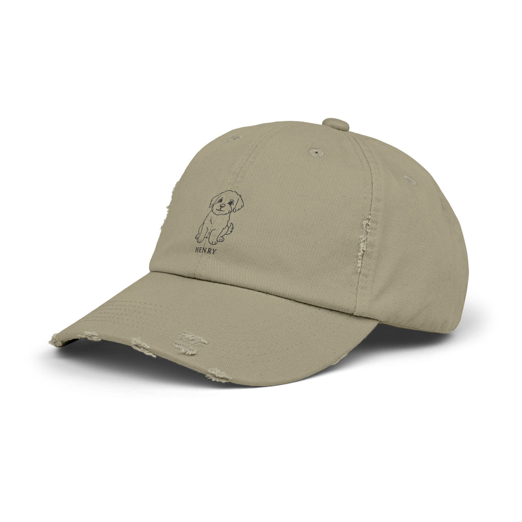 Custom Distressed Hat, 100% Cotton Twill, Adjustable Fit