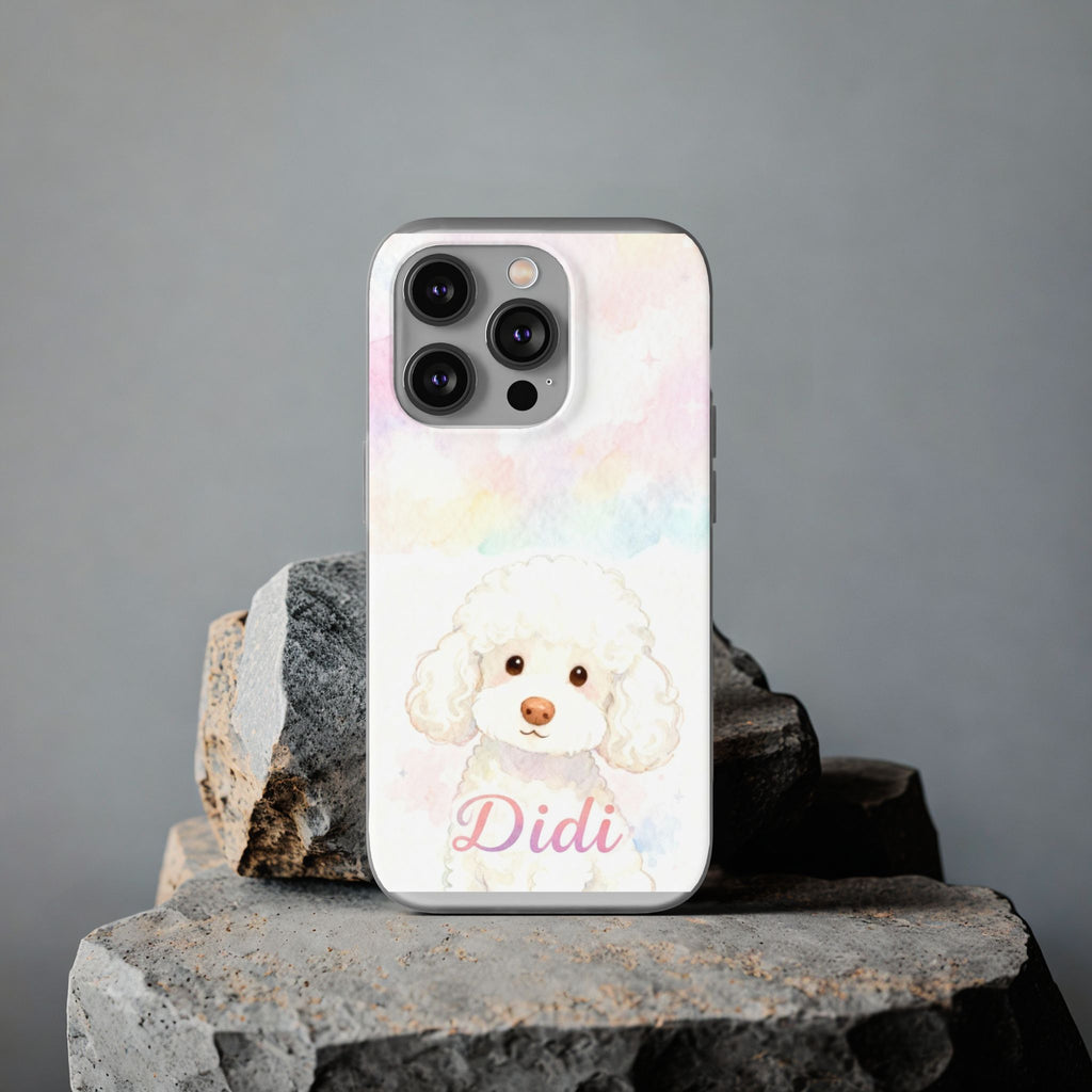 Personalized Pet Flexi Case, Cute Pet Phone Cover, Custom Pet Name Case, Colorful Animal Design, Gift for Pet Lovers