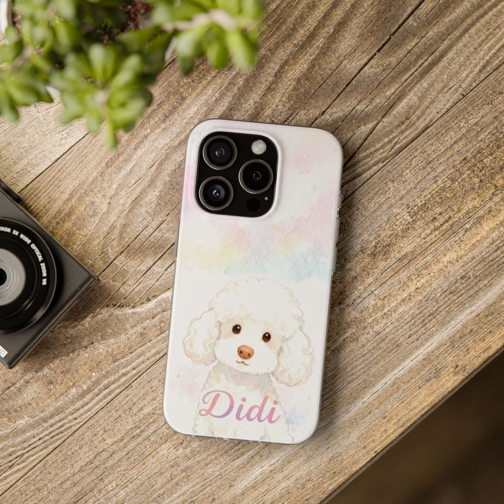 Personalized Pet Flexi Case, Cute Pet Phone Cover, Custom Pet Name Case, Colorful Animal Design, Gift for Pet Lovers