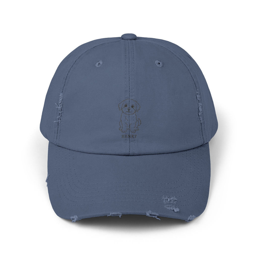 Custom Distressed Hat, 100% Cotton Twill, Adjustable Fit
