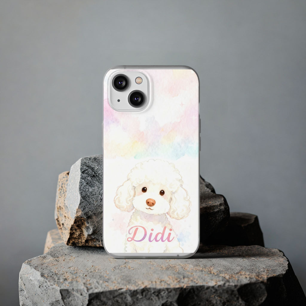 Personalized Pet Flexi Case, Cute Pet Phone Cover, Custom Pet Name Case, Colorful Animal Design, Gift for Pet Lovers