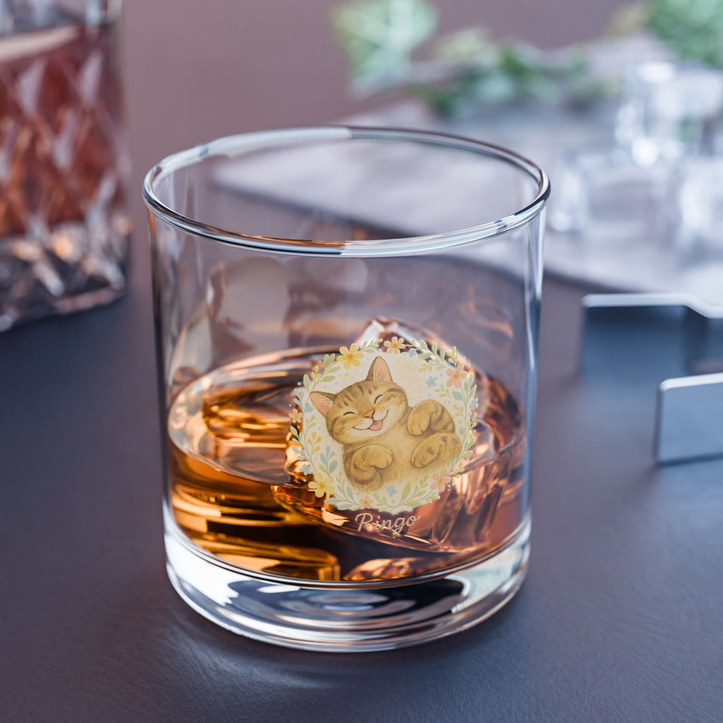 Cute Rocks Glass, 10oz - Cozy Gift for Cat Lovers, Home Barware, Birthday/Housewarming/Anniversary Decor