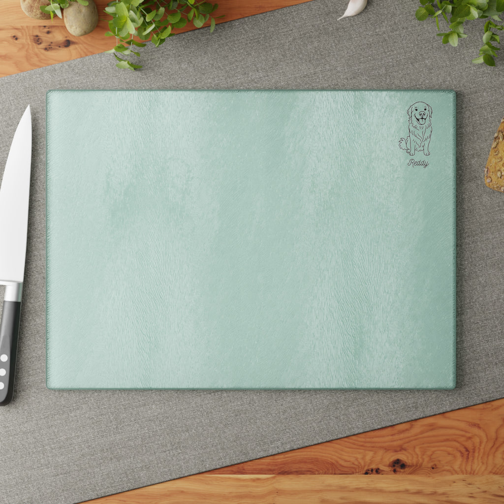 Personalized Pet Design Glass Cutting Board, Pet Lover Gift, Kitchen Decor, Housewarming Present, Unique Home Accessory