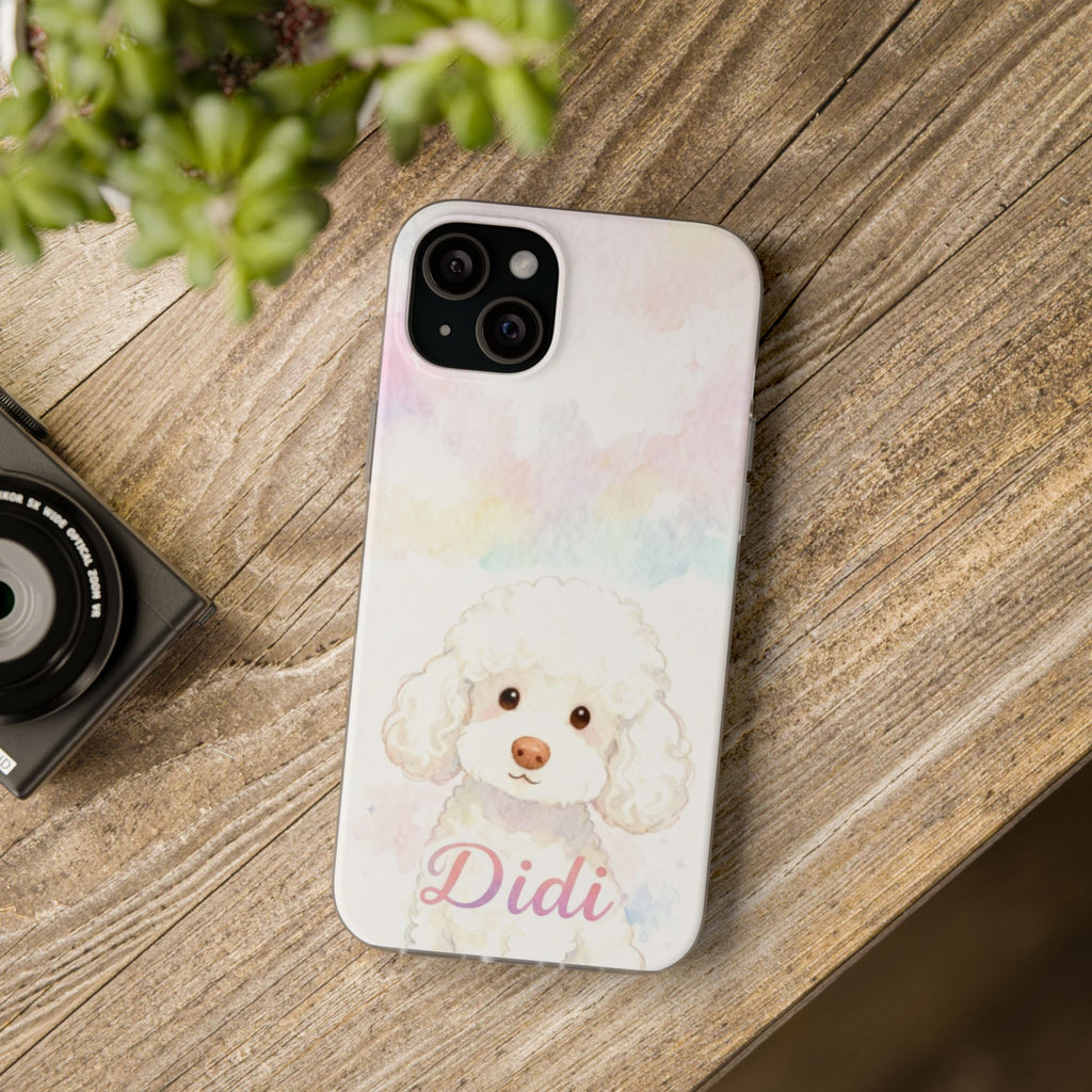 Personalized Pet Flexi Case, Cute Pet Phone Cover, Custom Pet Name Case, Colorful Animal Design, Gift for Pet Lovers