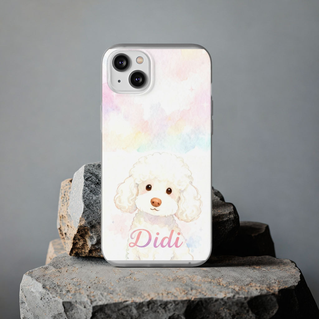 Personalized Pet Flexi Case, Cute Pet Phone Cover, Custom Pet Name Case, Colorful Animal Design, Gift for Pet Lovers
