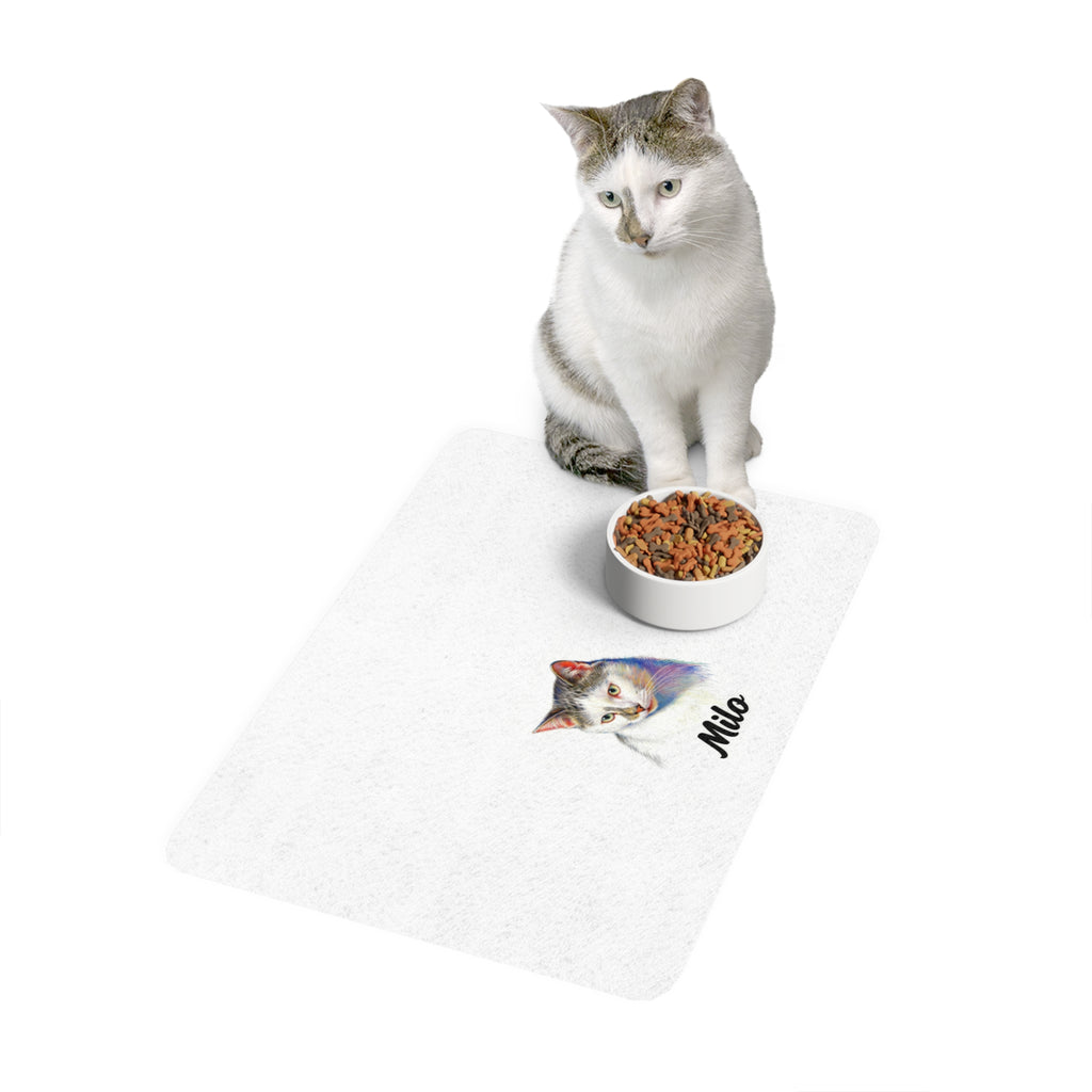Personalized Cat Food Mat – Customizable Pet Feeding Station, Cute Pet Accessories, Cat Lover Gift, Durable Non-slip Washable Dish Mat