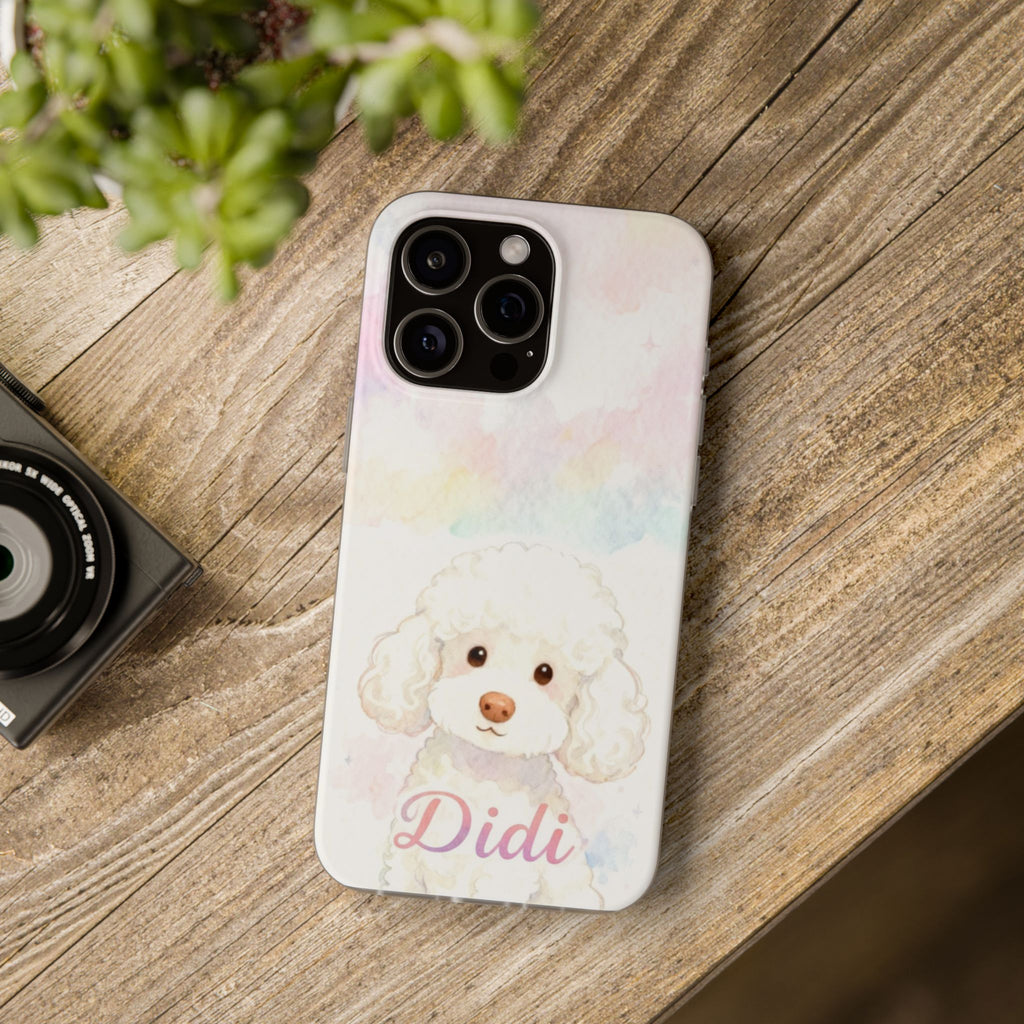 Personalized Pet Flexi Case, Cute Pet Phone Cover, Custom Pet Name Case, Colorful Animal Design, Gift for Pet Lovers