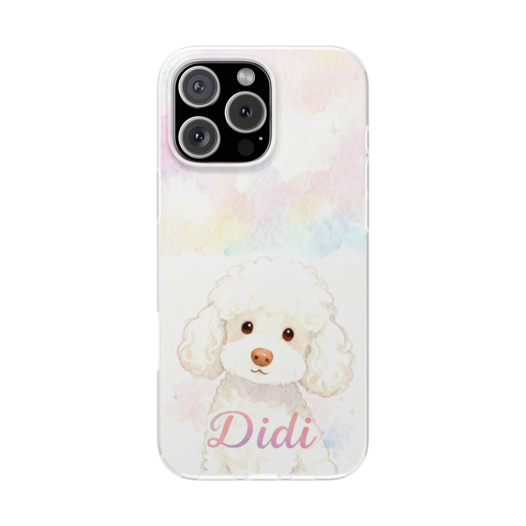 Personalized Pet Flexi Case, Cute Pet Phone Cover, Custom Pet Name Case, Colorful Animal Design, Gift for Pet Lovers