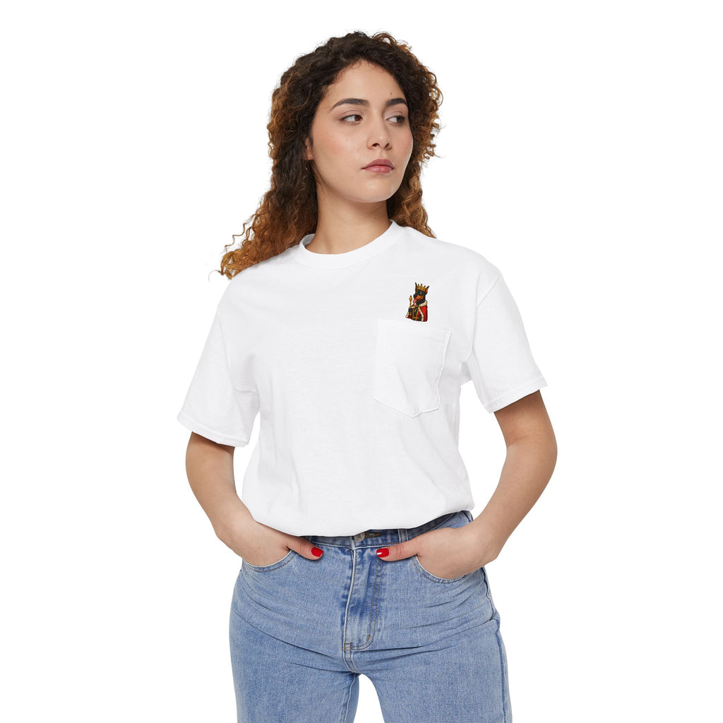 Pocket T-Shirt with Adorable Design, Unisex Cotton Tee, Casual Wear, Fun Gift for Animal Lovers, Birthday Present, Summer Style