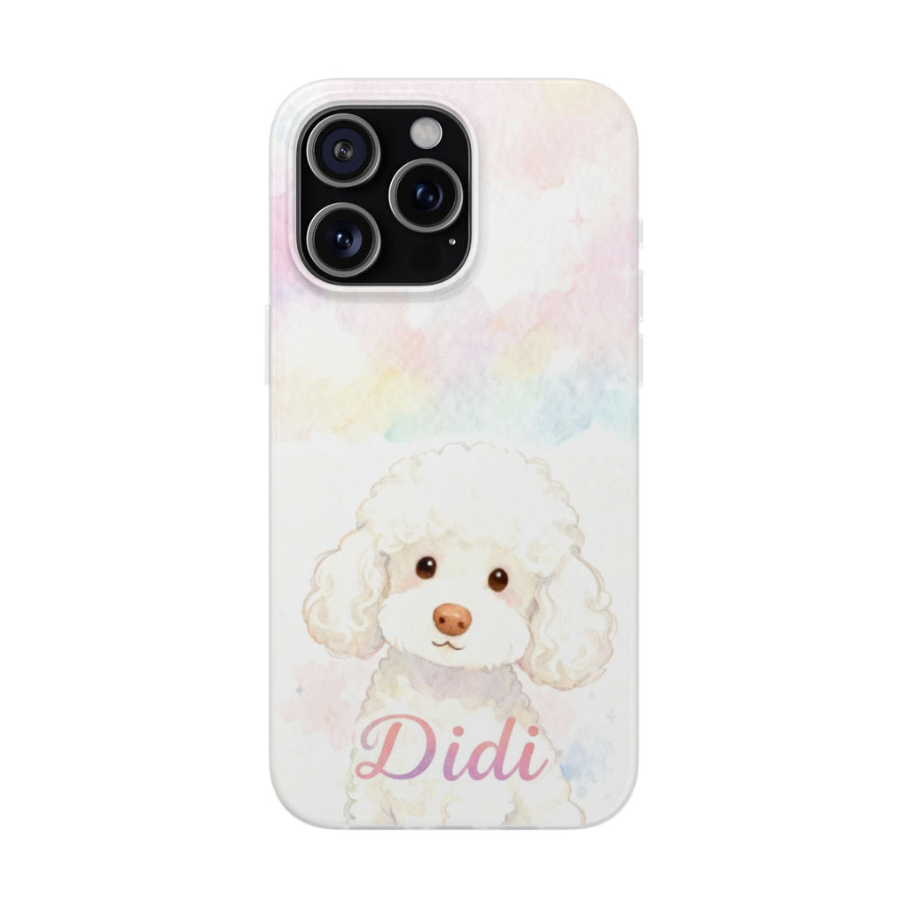 Personalized Pet Flexi Case, Cute Pet Phone Cover, Custom Pet Name Case, Colorful Animal Design, Gift for Pet Lovers